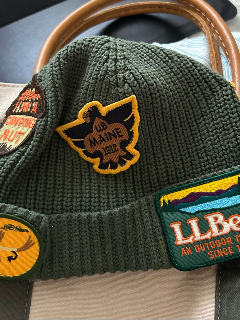 L.L. Bean x Todd Snyder Collaboration organic cotton Beanie & patches NWOT - Picture 3 of 6